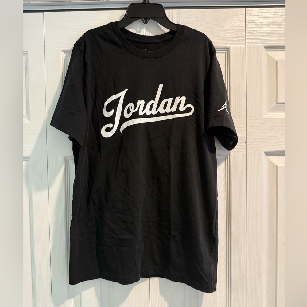 Jordan Black Tee with White Logo